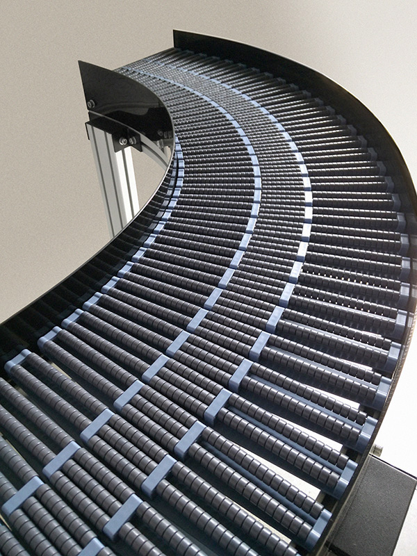 Particolare di una rulliera curva NAS-TEC